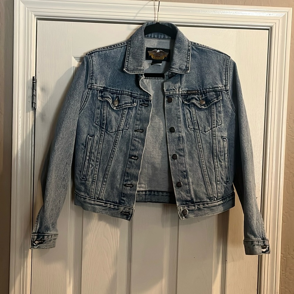 Harley Davidson cropped denim jacket, XS